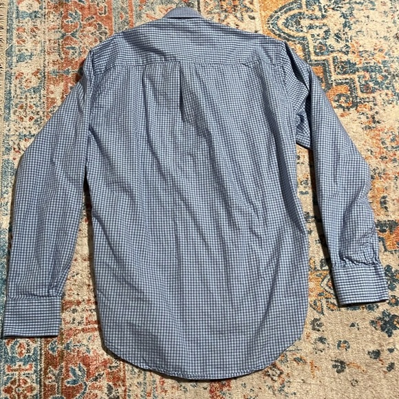 Peter Millar blue checked gingham button up - Picture 5 of 7